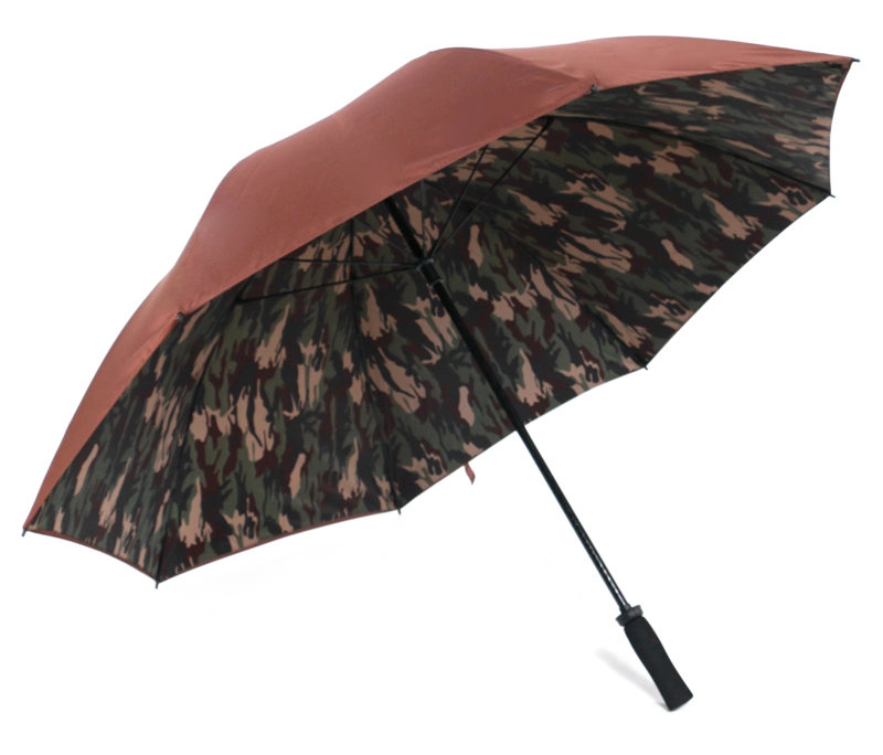 Wholesale Sublimation Blank Custom Outside Print Brown Rain Manual Big Golf Umbrella