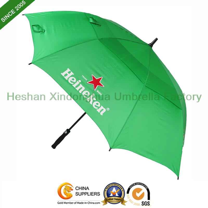 30 Inch Auto Open Double Canopies Vent Straight Golf Umbrella For Promotional Gift (GOL-0030FAD)