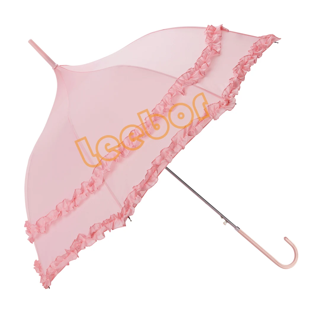 High Quality Double Layer 2 Folding Umbrella with Lace