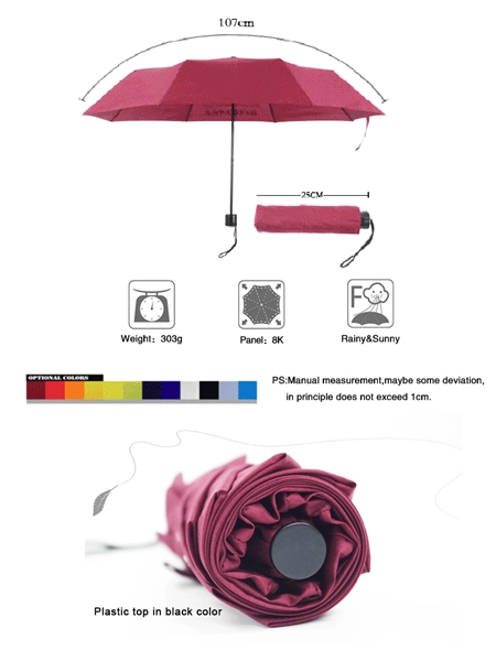 Cheap Manual Open Compact 3 Fold Umbrella Promotion