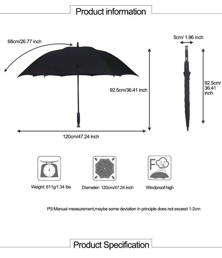 Sedex Factory OEM Advertising Promotion Car Black Promotion Automatic Open Stick Straight Rolls Royce Golf Umbrella for Outdoor