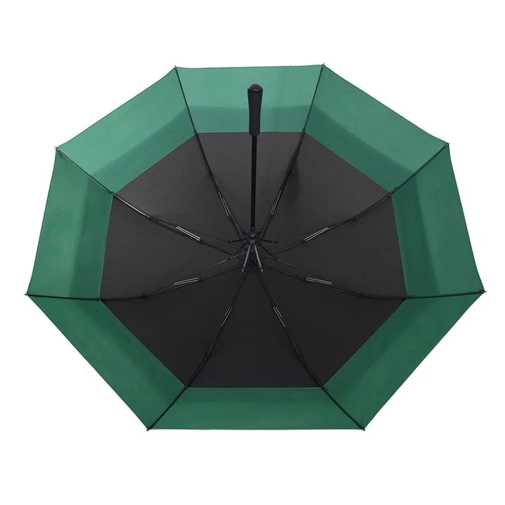 Fashion Automatic Double Layer Rain Sun Extended Telescopic Auto Striahgt Golf Umbrella with a Air Vent for Windproof