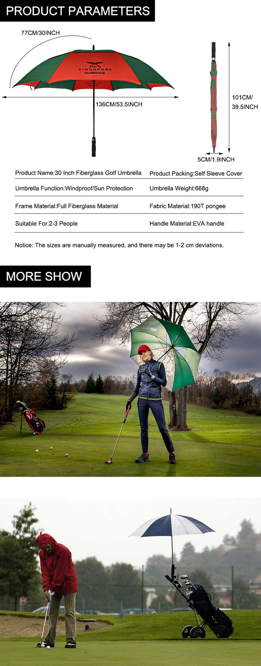 Print Promotional Cheap Big Automatic Sun Rain Parasols Golf Umbrella
