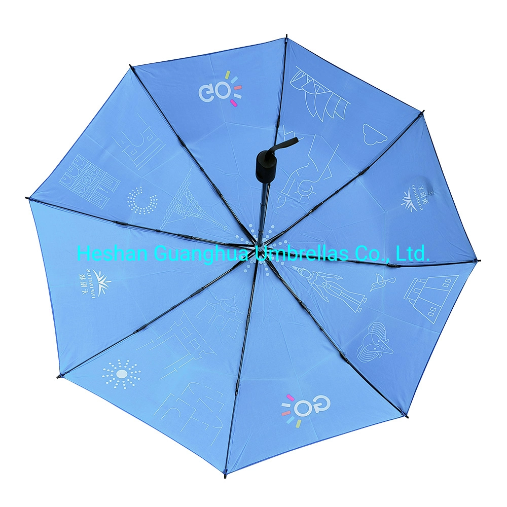 Factory Price 21 Inch Fold Manual Open Rain Umbrella with Custom Logo