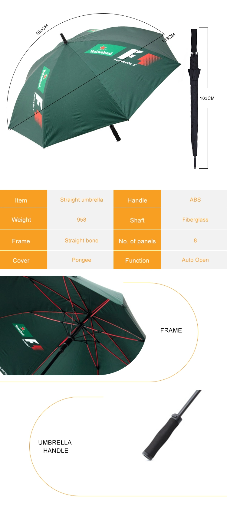Promotional Umbrellas Inside Green Rain Stick 30 Inch Golf Umbrella