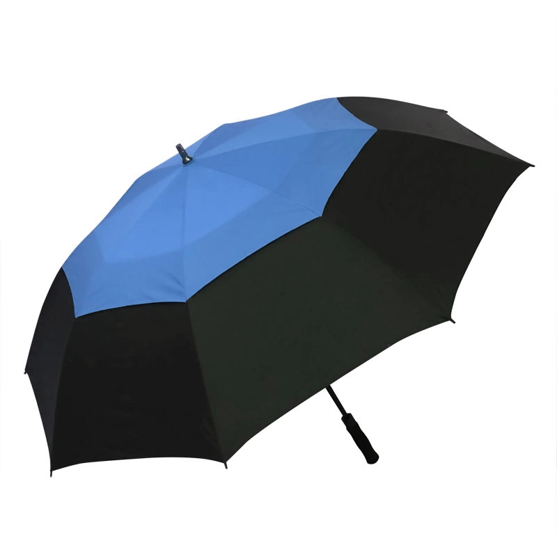 Wholesale Oversize 68in Blue Super Big Size Double Layer Wind Vent Rain Resistant Auto Open Golf Umbrella with Custom Logo