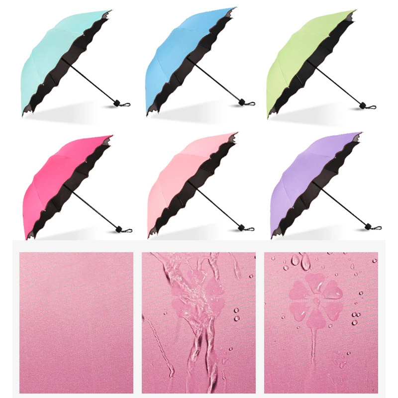 Wholesale Bulk Cheap Price Portable Anti UV Magic Printed Bloom/Flower Wet Fancy Reverse Inverted Custom Fold Rain Umbrella with Logo for Promotional/Gift