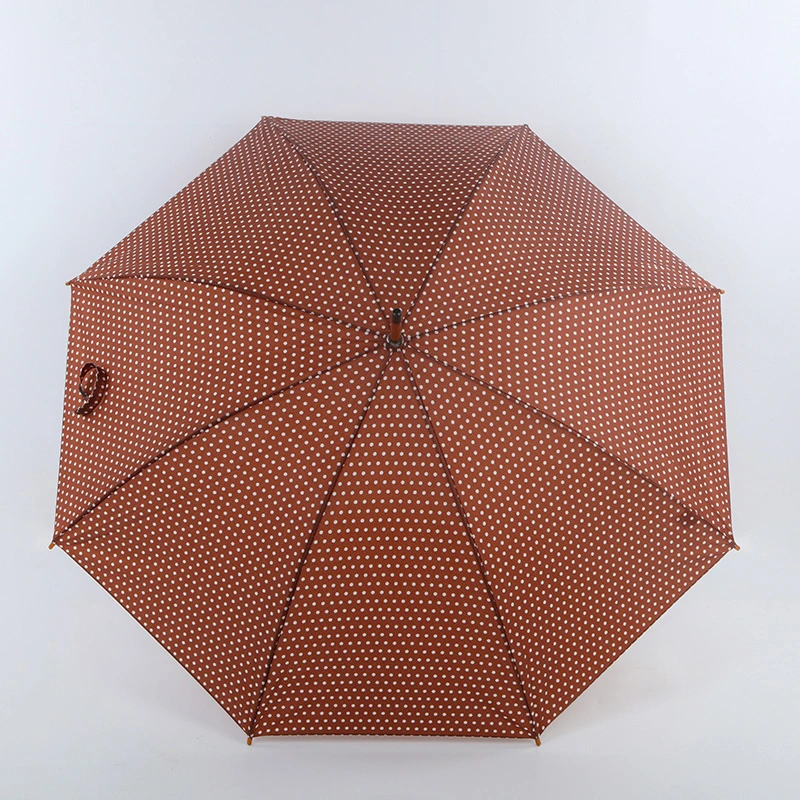 23inch 8ribs Auto Open Wooden Umbrella Classic Style with OEM Logo Printing