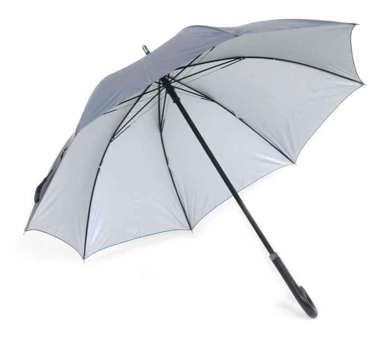 Sunfoo 23 Inch Gray Outside UV Protection Sun Outdoor Curved Handle Gift Rain Golf Umbrella