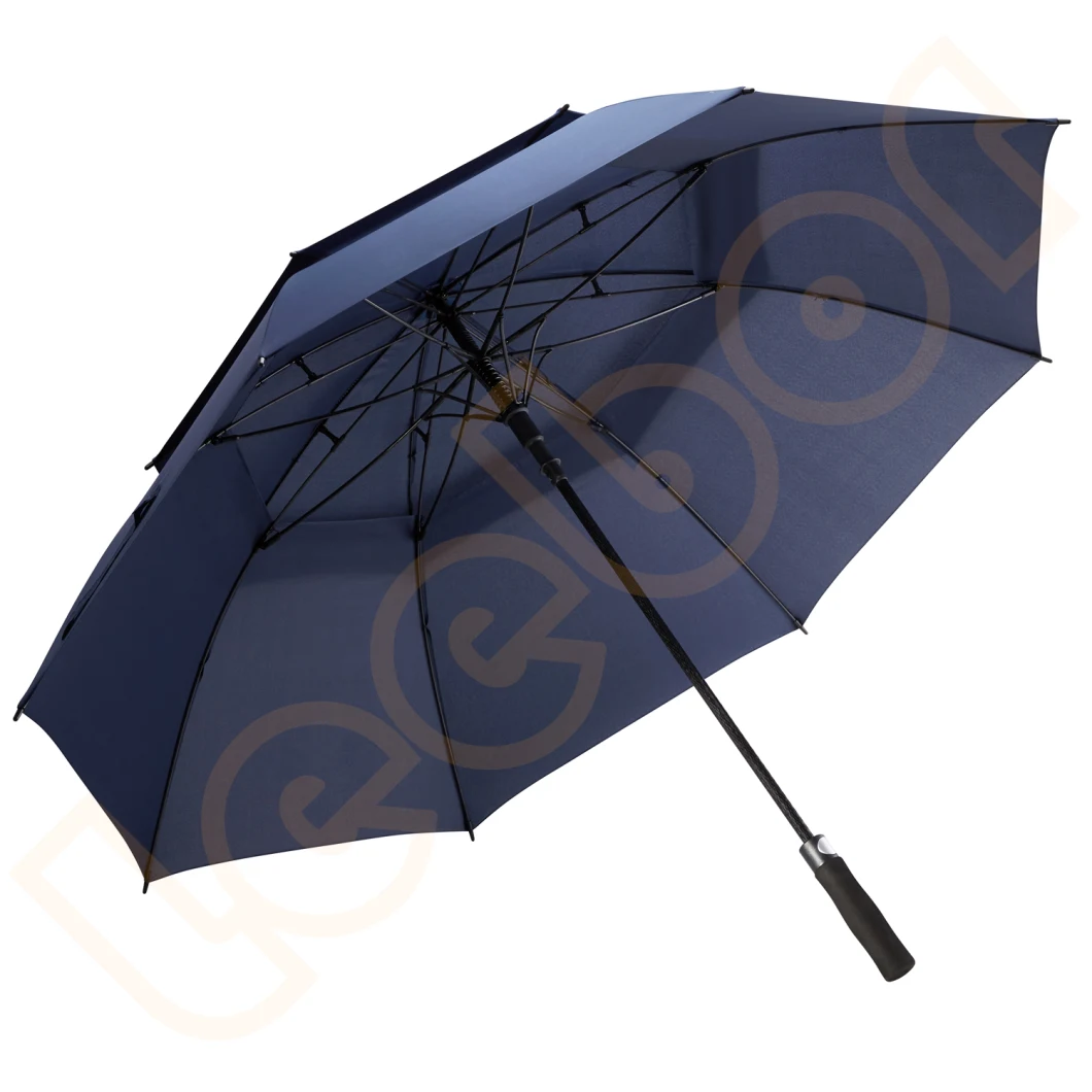 Windproof Automatic Fiberglass Double Layer/Canopy Large/Shaft Big Promotion Golf Umbrella