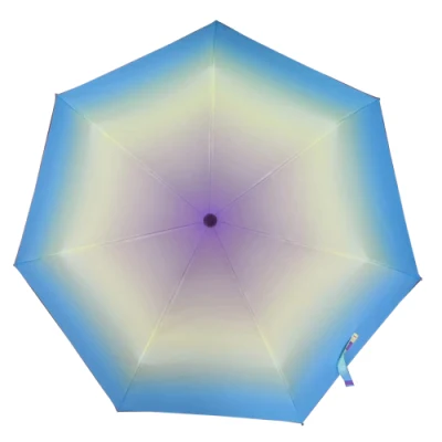 Laser Semi Transparent Umbrella Rain Sunshade Colorful Gradient Plastic PVC Holographic Poe Umbrellas
