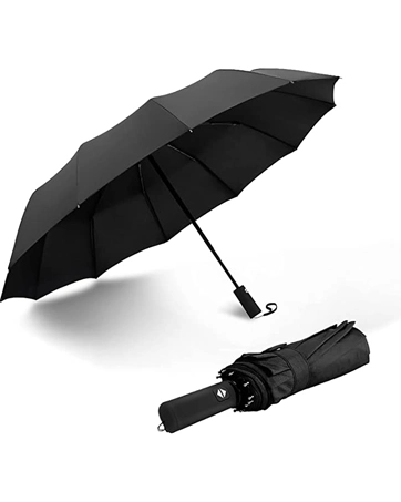 Auto Open Wooden Handle Stick Aluminum Umbrella for Man or Family