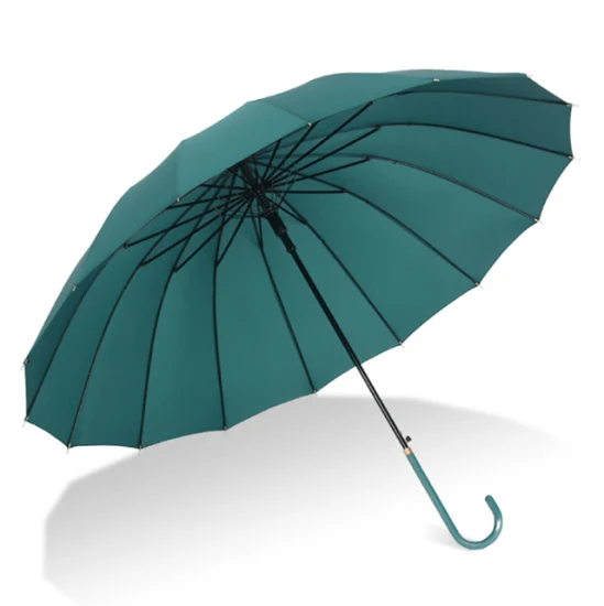 Green Long Handle Pure Color Fashionable Golf Rain Umbrella