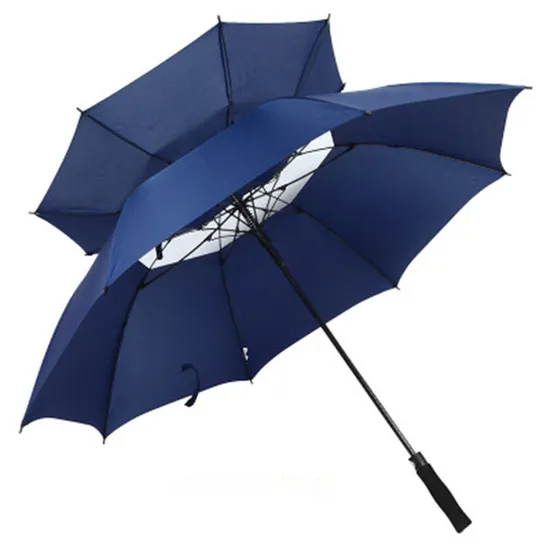 Customized Automatic Open EVA Soft Handle Promotion Double Layer Windproof Rain Waterproof Golf Umbrella