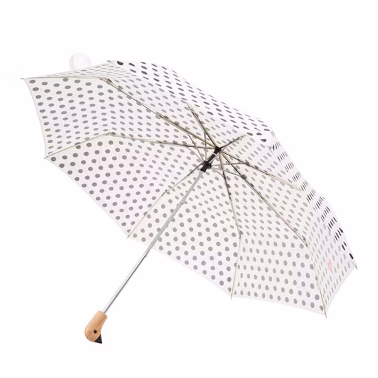 China Factory Wholesale Wooden Duck Handle 3 Folding Sun Rain Compact Fold Outdoor Umbrella for Gift
