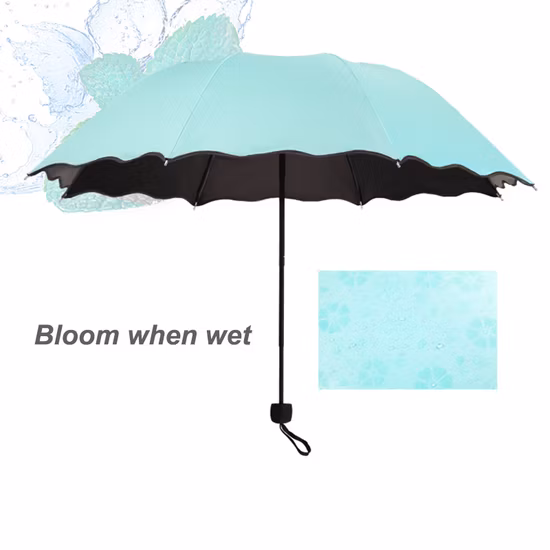 Wholesale Bulk Cheap Price Portable Anti UV Magic Printed Bloom/Flower Wet Fancy Reverse Inverted Custom Fold Rain Umbrella with Logo for Promotional/Gift