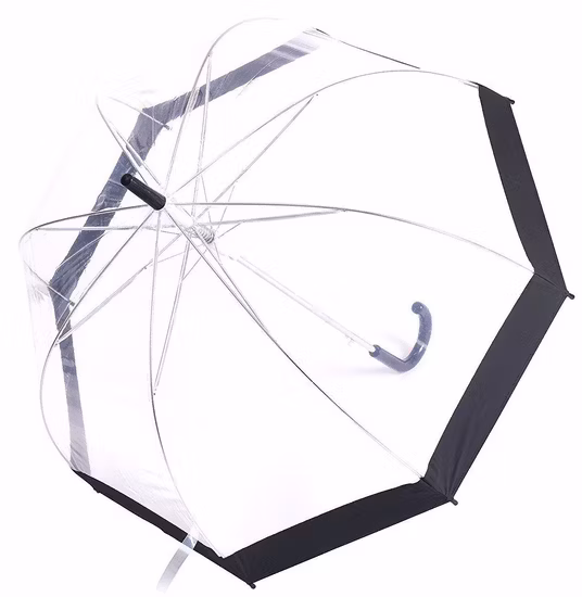 23 Inch Straight Poe Material Flower Japanese Transparent Umbrella