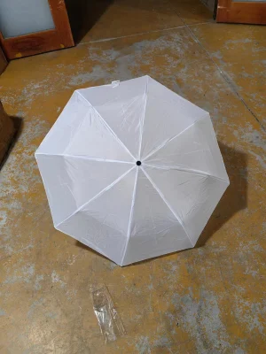 Manual Open White 3 Fold Umbrella
