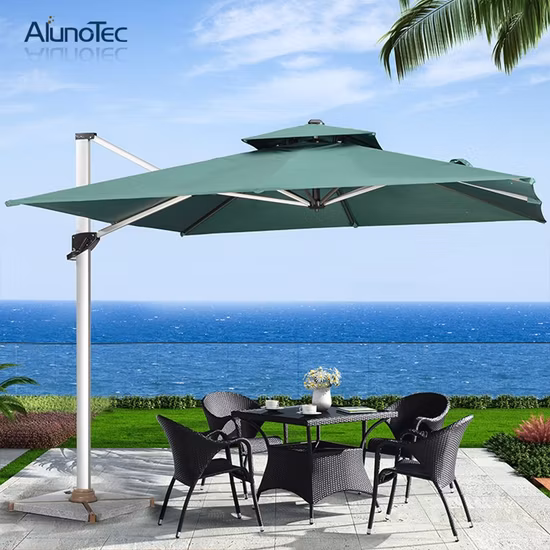 Wind Resistant Aluminium Sun Protection Garden Outdoor Beach Roman Umbrella in Patio